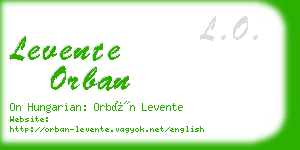 levente orban business card